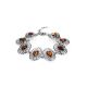 Elegant Cognac Amber Link Bracelet In Sterling Silver The Sevilla, image 