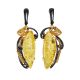 Handcrafted  Floral Amber Earrings In Gold-Plated Sterling Silver The Dew, image 