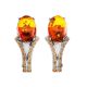 Latch Back Amber Earrings In Sterling Silver With Crystals The Raphael, image 