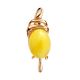 Fabulous Gold-Plated Pendant With Honey Amber The Sigma, image 