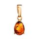 Gold-Plated Pendant With Cognac Amber The Twinkle, image 