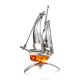 Amazing Silver Amber Decorative Ship Model, image 