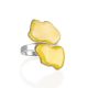 Adjustable Silver Ring With Honey Amber The Trinidad, Ring Size: Adjustable, image 