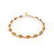 Link Gold Plated Bracelet With Cognac Amber The Astrid, image 