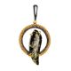 Round Gold-Plated Pendant With Green Amber The Triumph, image 