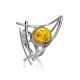 Adjustable Silver Ring With Lemon Amber The Sail, Ring Size: Adjustable, image 