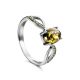 Amber Ring With Crystals In Sterling Silver The Raphael, Ring Size: 6.5 / 17, image 