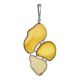 Bold Silver Pendant With White Amber The Trinidad, image 