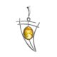 Lemon Amber Pendant In Sterling Silver The Sail, image 