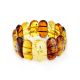 Multicolor Amber Flat Beaded Stretch Bracelet, image 