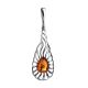 Elegant Cognac Amber Pendant In Sterling Silver The Sevilla, image 