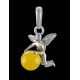 Honey Amber Pendant In Sterling Silver The Angel, image , picture 2
