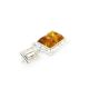 Geometric Silver Pendant With Bright Cognac Amber The Hermitage, image , picture 4