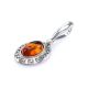 Cognac Amber Pendant In Sterling Silver The Ellas, image , picture 3