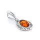 Cognac Amber Pendant In Sterling Silver The Ellas, image , picture 4