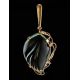 Golden Pendant With Light Blue Synthetic Praziolite The Serenade, image , picture 3