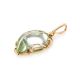 Golden Pendant With Light Blue Synthetic Praziolite The Serenade, image , picture 2