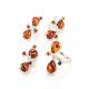 Cognac Amber Pendant In Sterling Silver The Symphony, image , picture 7