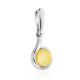 Charming Silver Pendant With Honey Amber The Berry, image , picture 4