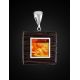 Handmade Square Pendant With Amber And Wood The Indonesia, image , picture 3