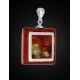 Square Wooden Pendant With Cognac Amber The Indonesia, image , picture 3