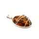Oval Cognac Amber Pendant In Gold Plated Silver The Meridian, image , picture 3