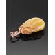 Gold-Plated Teardrop Pendant With Honey Amber The Cascade, image , picture 2