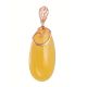 Gold-Plated Teardrop Pendant With Honey Amber The Cascade, image , picture 4