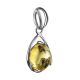 Drop Amber Pendant In Sterling Silver The Selena, image , picture 3