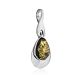 Stylish Teardrop Pendant With Green Amber In Sterling Silver The Orion, image , picture 3