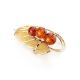 Bold Gold Plated Brooch With Cognac Amber The Beoluna, image , picture 6