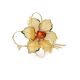 Gold Plated Floral Brooch With Cognac Amber The Beoluna, image , picture 3