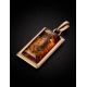 Square Cut Amber Pendant In Gold-Plated Silver The Chelsea, image , picture 2