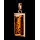 Square Cut Amber Pendant In Gold-Plated Silver The Chelsea, image , picture 3