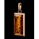 Square Cut Amber Pendant In Gold-Plated Silver The Chelsea, image , picture 3