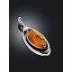 Bright Silver Pendant With Cognac Amber The Sonnet, image , picture 2