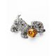 Cognac Amber And Crystals Puppy Brooch The Puppy, image , picture 3