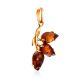 Adorable Gold Plated Pendant With Cognac Amber The Dandelion, image , picture 4