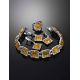 Geometric Silver Amber Pendant The Hermitage, image , picture 5