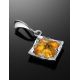 Geometric Silver Amber Pendant The Hermitage, image , picture 2
