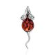 Cherry Amber Mouse Brooch In Sterling Silver, image , picture 3