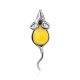 Sterling Silver Mouse Brooch With Honey Amber, image , picture 4