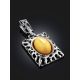 Geometric Silver Amber Pendant The Venus, image , picture 2