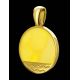 Flat Round Amber Pendant In Gold-Plated Silver The Monaco, image , picture 3
