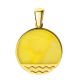 Flat Round Amber Pendant In Gold-Plated Silver The Monaco, image , picture 4