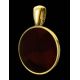 Round Amber Pendant In Gold-Plated Silver The Monaco, image , picture 2