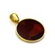 Round Amber Pendant In Gold-Plated Silver The Monaco, image , picture 3