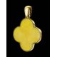 Clover Amber Pendant In Gold-Plated Silver The Monaco, image , picture 2