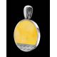 Round Amber Pendant In Sterling Silver The Monaco, image , picture 2