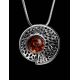 Round Amber Pendant In Sterling Silver The Venus, image , picture 2